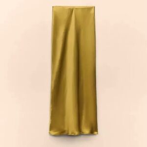 ZARA Women's Satin Effect Midi  Elastic Waist Skirt Green Size S 2298/170